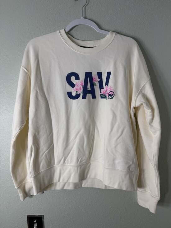 Vineyard Vines Tops - Vineyard Vines Women’s SAV Floral Logo Crewneck Sweatshirt - Marshmallow Size M